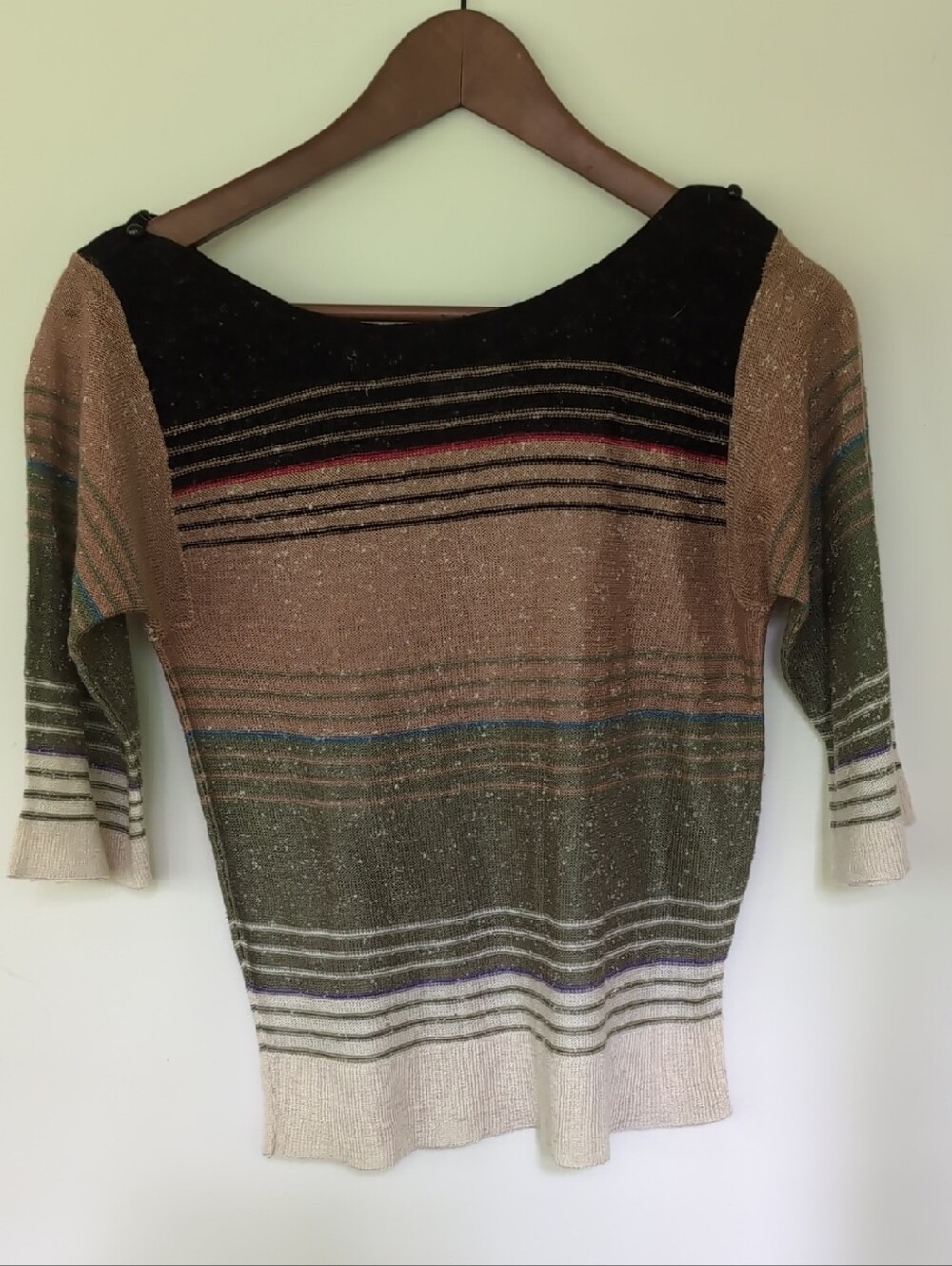 Vintage Striped Tee Weight Sweater - Multicolor